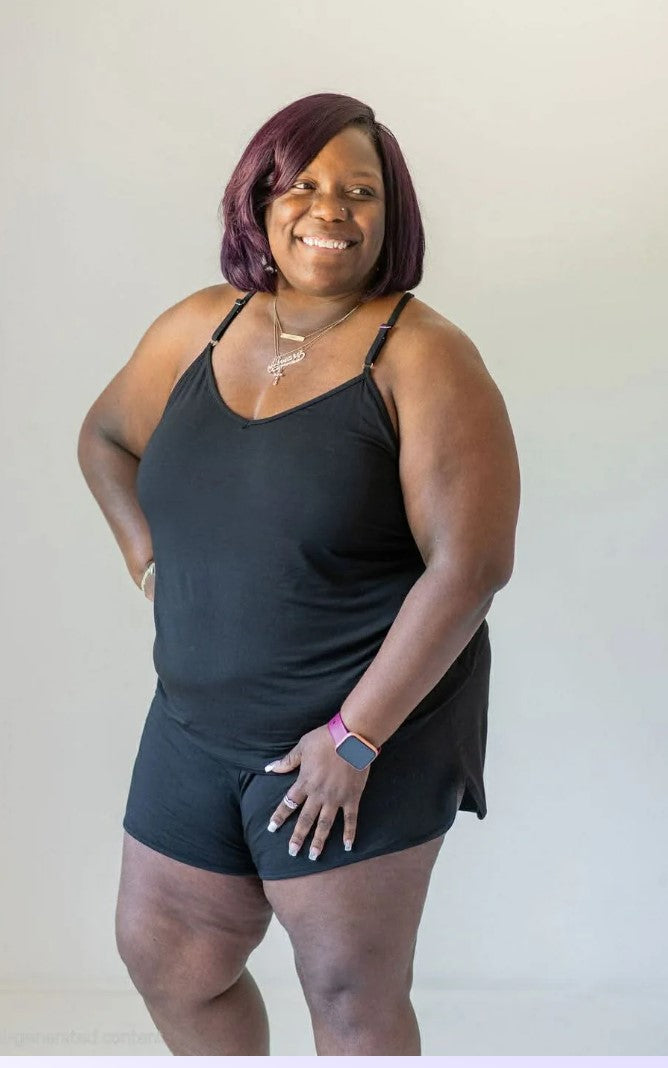 Luxe Noir Bamboo Cami and Short Set