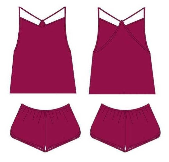 Luxe Noir Bamboo Cami and Short Set