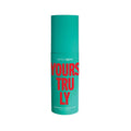 Simply Sexy Yours Truly Teal perfume bottle with red text on a white background
